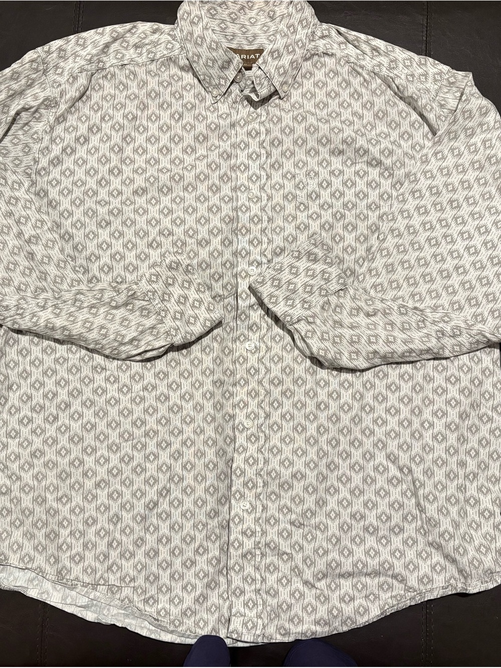 Ariat Men’s Patterned Button-Down Shirt Size XL Western Cowboy Roseo